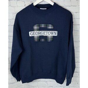 Vintage CRABLE SPORTSWEAR Georgetown University Navy Blue Sweatshirt Size Large